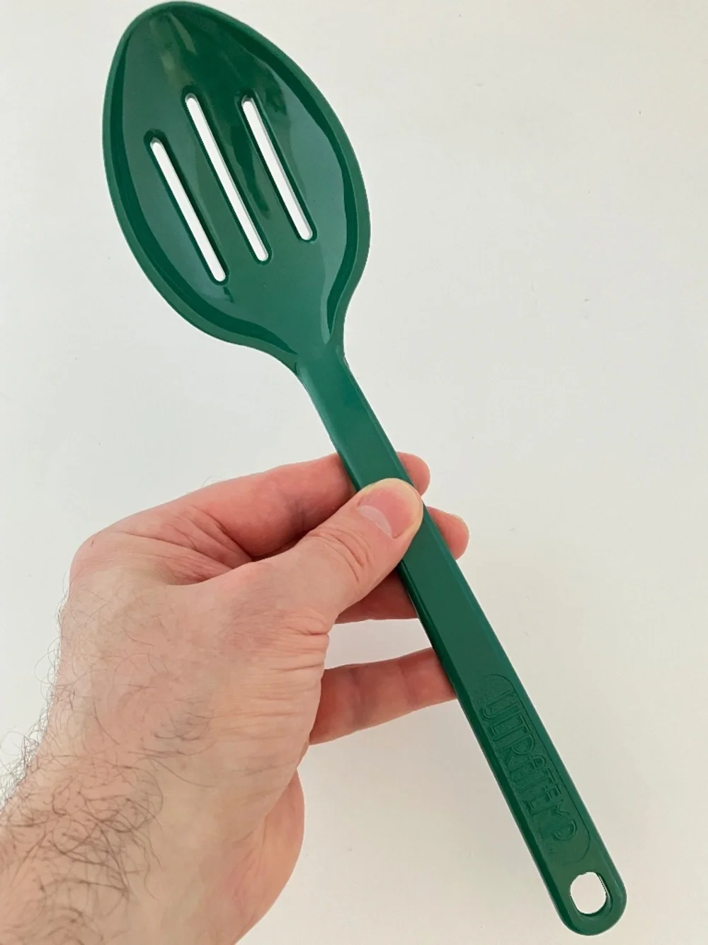 Ultratemp Slotted Serving Spoon Green Plastic Heat Resistant Made USA Vintage
